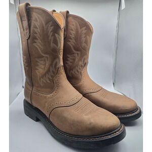 Ariat Men's 9.5 D Sierra Steel Square Toe Western Work Boots Steel Toe